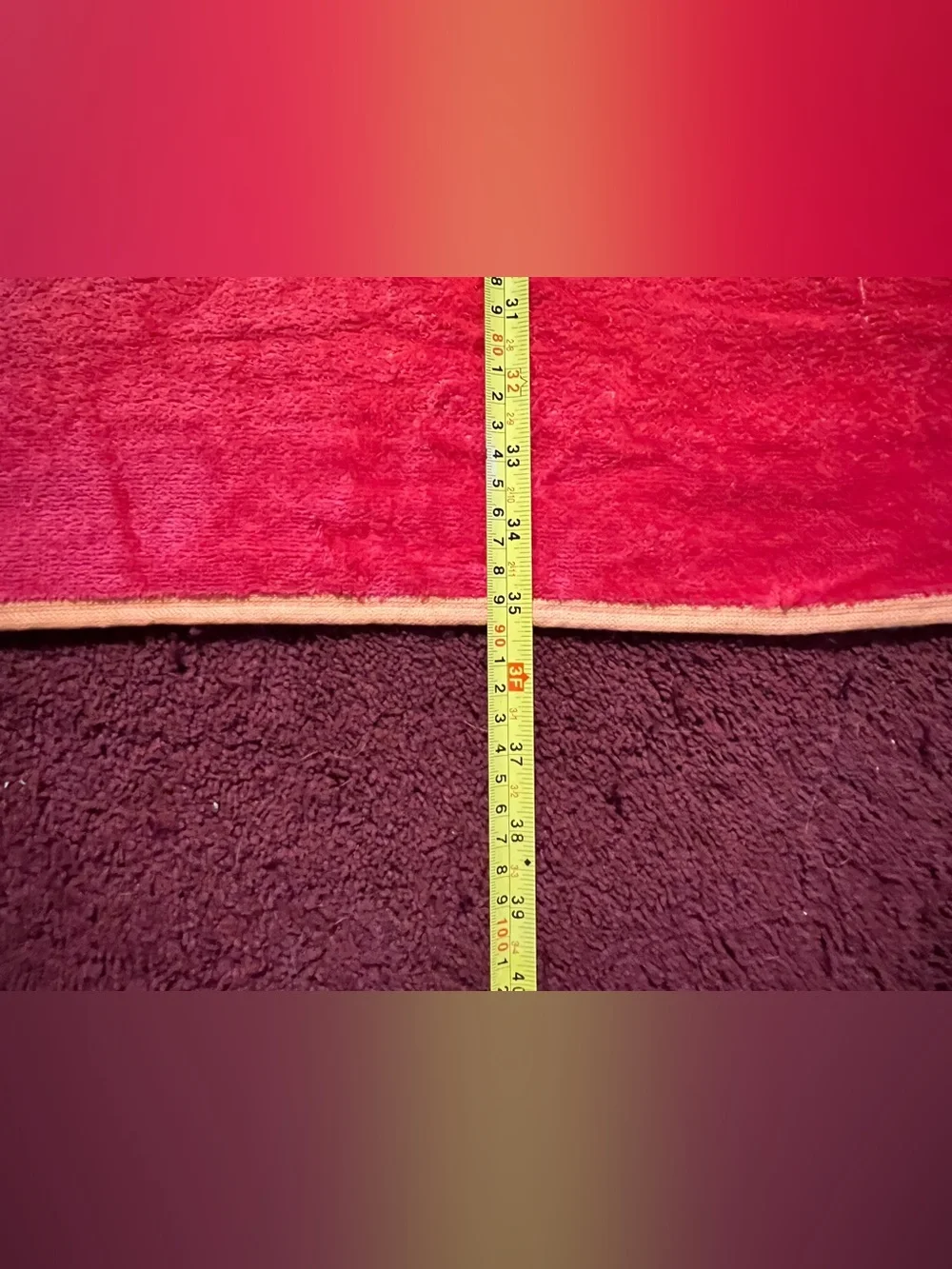 Vermillion Sunset Colored Beach Towel